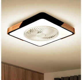 Plafonieră LED dimabilă cu ventilator Brilagi LED/30W/230V 3000-6500K negru/stejar + telecomandă