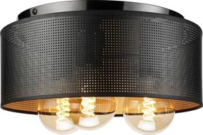 Plafonieră SIRJA PLISADO 3xE27/15W/230V Ø 35 cm negru/auriu