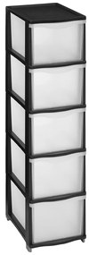 Organizator înalt din plastic cu sertare PLAS, înălțime 102,4 cm.