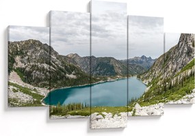 Tablou cu lac în munți (150x105 cm)
