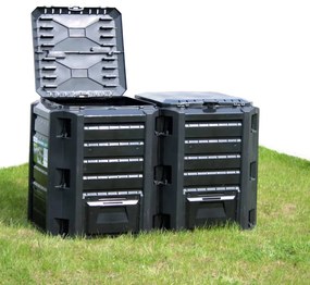 vidaXL Compostor de grădină, negru, 800 L