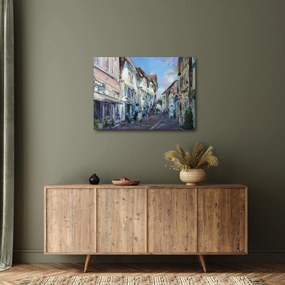 Tablou - Strada orașului vechi, pictură acrilică (70x50 cm)