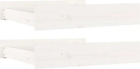 vidaXL Sertare pentru pat, 2 buc., alb, lemn masiv de pin