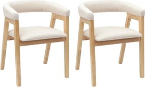 vidaXL Scaune de dining 2 pcs natural 54 x 57 x 73 cm