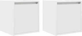 vidaXL Noptiere montate pe perete 2 buc Alb 38x34x40 cm