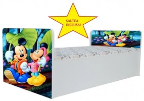 Pat Aero Minnie si Mickey, cu saltea, 160x80 cm