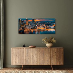 Tablou cu orașul nocturn (120x50 cm)