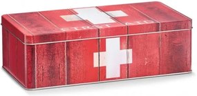 Cutie pentru depozitarea medicamentelor, First Aid, Metal Red, l26,2xA13,8xH8,2 cm