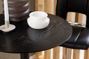 MAZZONI EXPORT KORFU Negru - MASĂ ÎNALTĂ DE BAR/BUCĂTĂRIE FURNIR PICIOR DIN OȚEL