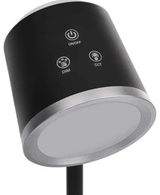 Lampă LED reîncărcabilă dimabilă de masă 4 în 1 LED/6W/3,7V 3000K/4000K/6500K negru