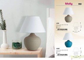 Veioza, lampa de masa din ceramica, finisaj bej/alb, diametru 20,5cm, Molly 4391 RX