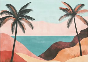 Tablou - Palmieri la mare (70x50 cm)