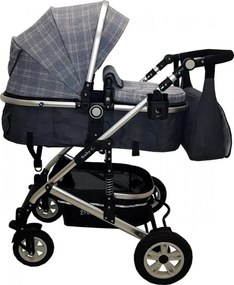 Carucior nou nascuti 3 in 1 Baby Care™ PRO 531 , geanta Bebe, Cadru Aluminiu, Amortizoare, Roti din cauciuc plin AVE, Landou, Scoica auto, Spatar
