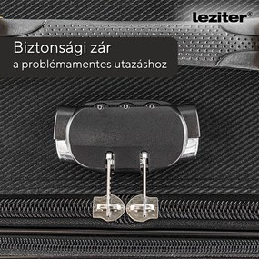 TraveLux Light III gurulós bőrönd szett fekete
