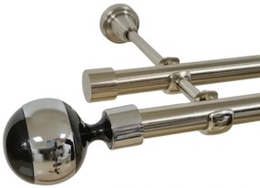 Galerie dubla fara inele kula negru 19 mm inox (Alege marime: 320 cm)