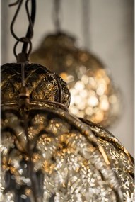 Lustră pe lanț SIRU GOCCIA 1xE27/60W/230V d. 25 cm bej/maro sticlă venețiană