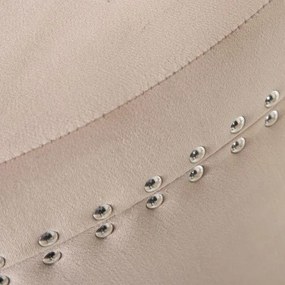 Bancheta textil crem picioare lemn