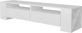 Comoda TV Sosruko, alb, PAL melaminat, 155x35x35 cm