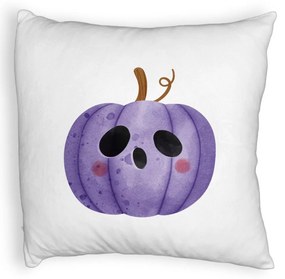 Perna Decorativa Fluffy cu motiv de Halloween 10, 40x40 cm, Alba, Husa Detasabila, Burduf