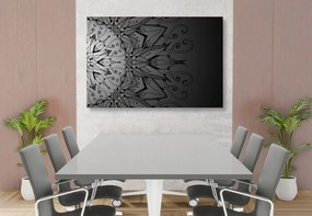 Tablou Mandala în design alb-negru