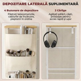 HOMCOM Comodă cu 8 sertare textile, structură din oțel, bej | Aosom Romania