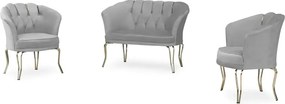 Set canapea Viena 2+1+1Homs textil gri-auriu,30703
