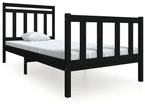3100952 vidaXL Cadru de pat, 100x200 cm, negru, lemn masiv