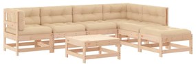 3185962 vidaXL Set mobilier de grădină cu perne, 7 piese, lemn masiv