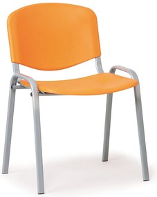 Scaun din plastic ISO - picioare gri, portocaliu