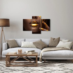 Tablou - Femeie cu buze aurii (90x60 cm)