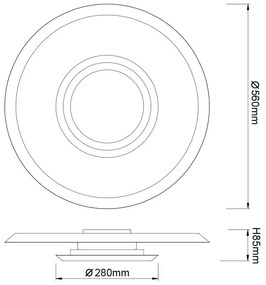 Plafoniera LED design tehnic, diametru 56cm Tina MA-9002