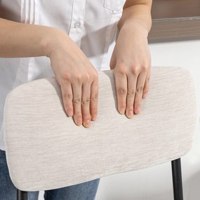 HOMCOM Set 2 Scaune de Bar, Scaune de Bucătărie Înalte în Chenille cu Spătar Înalt, Suport pentru Picioare și Sezut Moale Gros, Structură din Oțel, Scaune Înalte de Bar, pentru Peninsula, Sala de Mese, Bar, Crem | Aosom Romania