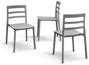 Set 4 scaune RIGATO -POLIPROPILENA- HORECA - GRI