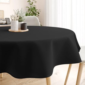 Goldea față de masă decorativă loneta - negru - rotundă Ø 130 cm