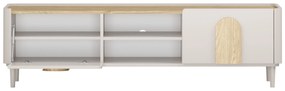 Comodă TV Amilio 170 cm cu sertar - cashmere / stejar uleiat / mânere stejar deschis