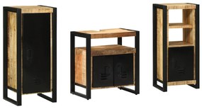 vidaXL Set de mobilier pentru baie 3 pcs Maro Lemn de mango solid