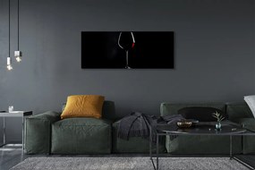 Tablouri canvas fundal negru cu un pahar de vin