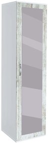 Sifonier Ava 11 cu oglinda 185 cm alb si cristal