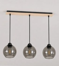 Lustră pe cablu UNO WOOD 3xE27/60W/230V neagră/maro