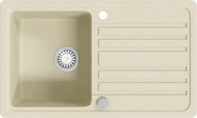 vidaXL Chiuvetă de bucătărie din granit, bej, un bazin