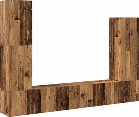 vidaXL Set dulap TV 4 piese montat pe perete lemn vechi lemn prelucrat