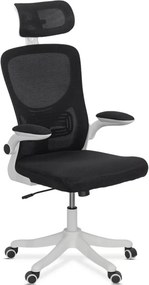 Scaun de birou AERIS, tetiera reglabila, brate rabatabile, Mesh, Negru