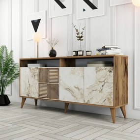 Dulap Milan Walnut and White Marble