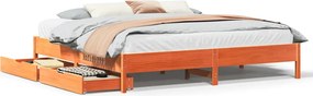 vidaXL Cadru de pat fără saltea, maro ceruit 200x200 cm lemn masiv pin