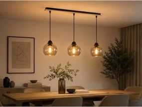 Lustră pe cablu UNO WOOD 3xE27/60W/230V neagră/maro