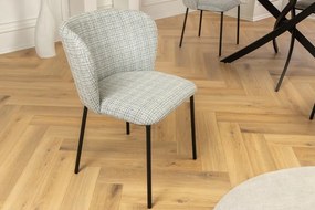 Set 2 scaune stil retro cu tesatura in carouri LYON albastru