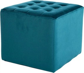 Taburet LORI stofa catifelata turcoaz - Bluvel 85, 39x39x34 cm