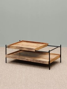 Masuta de cafea, cu blat glisant, din lemn de mango, Modular