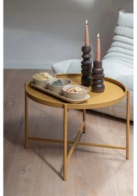 Măsuță de cafea galben ocru rotundă din metal ø 50 cm Meseta – Leitmotiv