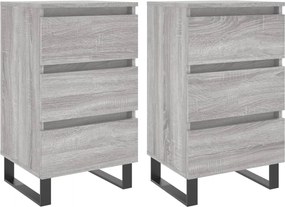 vidaXL Noptiere, 2 buc., gri sonoma, 40x35x69 cm, lemn compozit